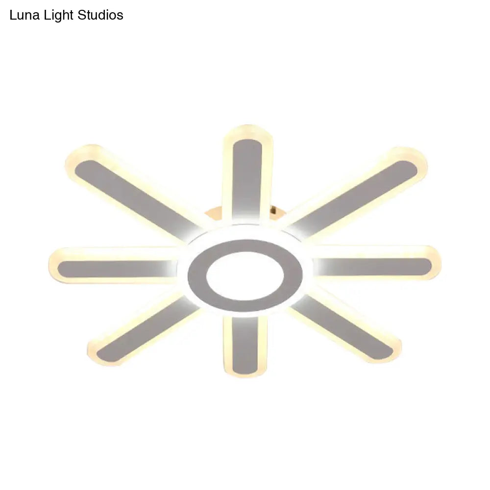 Contemporary Acrylic Led Ceiling Lamp In White For Study Room Hallway