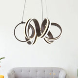 Contemporary Acrylic Led Chandelier Light - Seamless Whirl Design Brown Hanging Ceiling Lamp