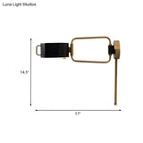 Contemporary Acrylic Led Drum Wall Sconce In Black Finish For Bedroom Lighting