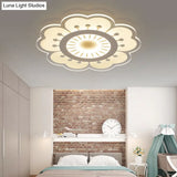 Contemporary Acrylic Led Flush Mount Ceiling Fixture - Flower Design 16.5’/20.5’ Wide White