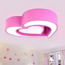 Contemporary Acrylic Led Flush Mount Ceiling Light For Bedroom - Loving Heart Design