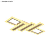 Contemporary Acrylic Led Flush Mount Ceiling Light In White With Warm/Inner Warm/White Various