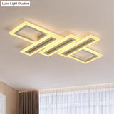 Contemporary Acrylic Led Flush Mount Ceiling Light In White With Warm/Inner Warm/White Various