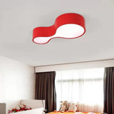 Contemporary Acrylic Led Flush Mount Light For Kindergarten - Red/Yellow/Blue/Green Gourd Shape