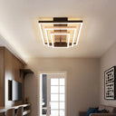 Contemporary Acrylic Led Pyramid Ceiling Light - Coffee Semi Flush Mount Warm/White 3/4/5 Layers / 3