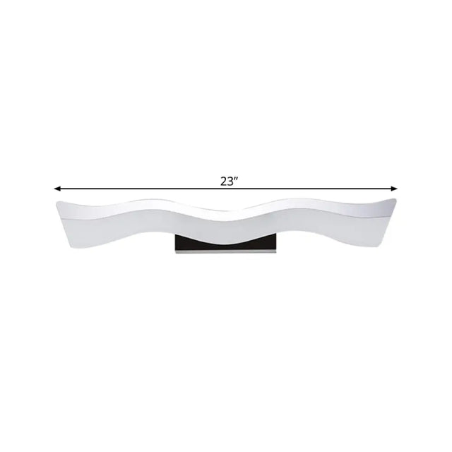 Contemporary Acrylic Led Wall Mounted Vanity Light - 17/23 Width Warm/White