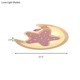 Contemporary Acrylic Pink Star Ceiling Mount Light - Perfect For Teens