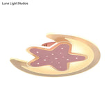 Contemporary Acrylic Pink Star Ceiling Mount Light - Perfect For Teens