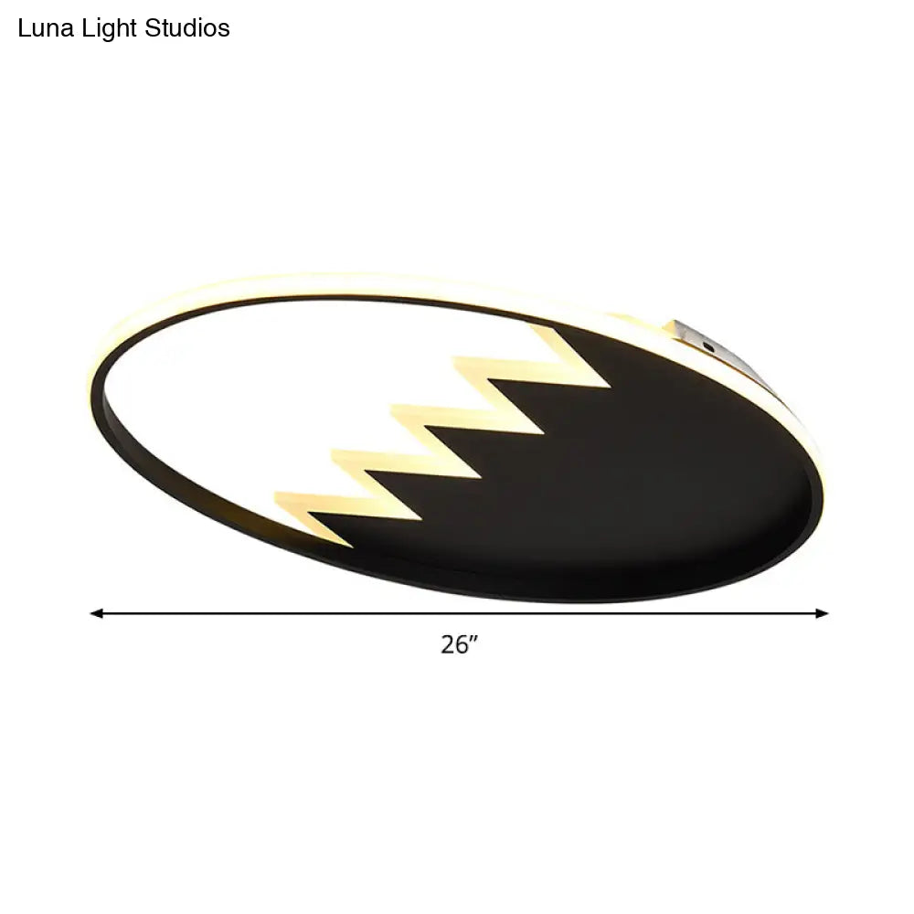 Contemporary Acrylic Round Ceiling Light 22’/26’ Wide Black/White Led Flush Mount Fixture With