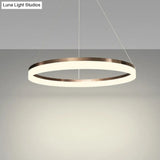 Contemporary Acrylic Round Chandelier Light - 4/5/6-Head Brown Ceiling Pendant In Warm/White/Natural