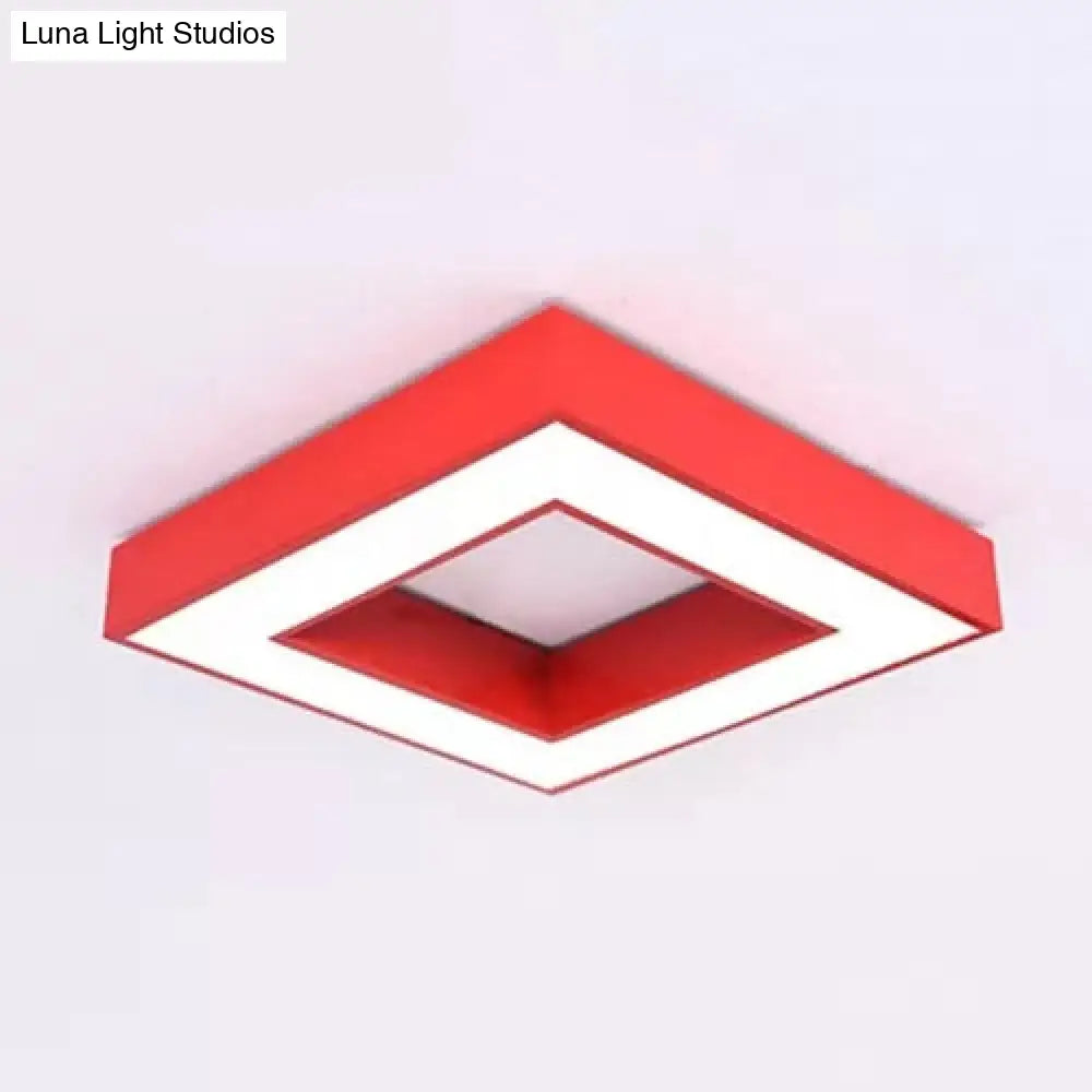 Contemporary Acrylic Square Flush Mount Light For Child’s Bedroom Ceiling