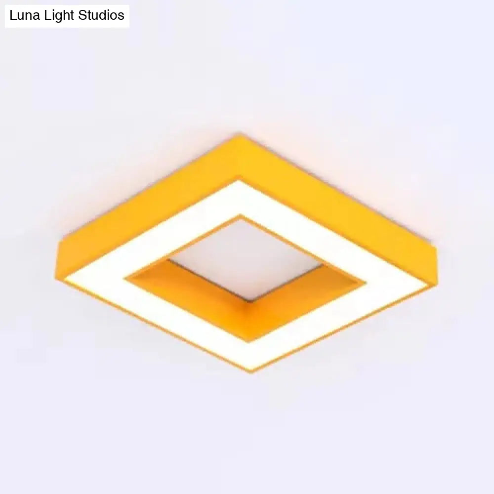 Contemporary Acrylic Square Flush Mount Light For Child’s Bedroom Ceiling