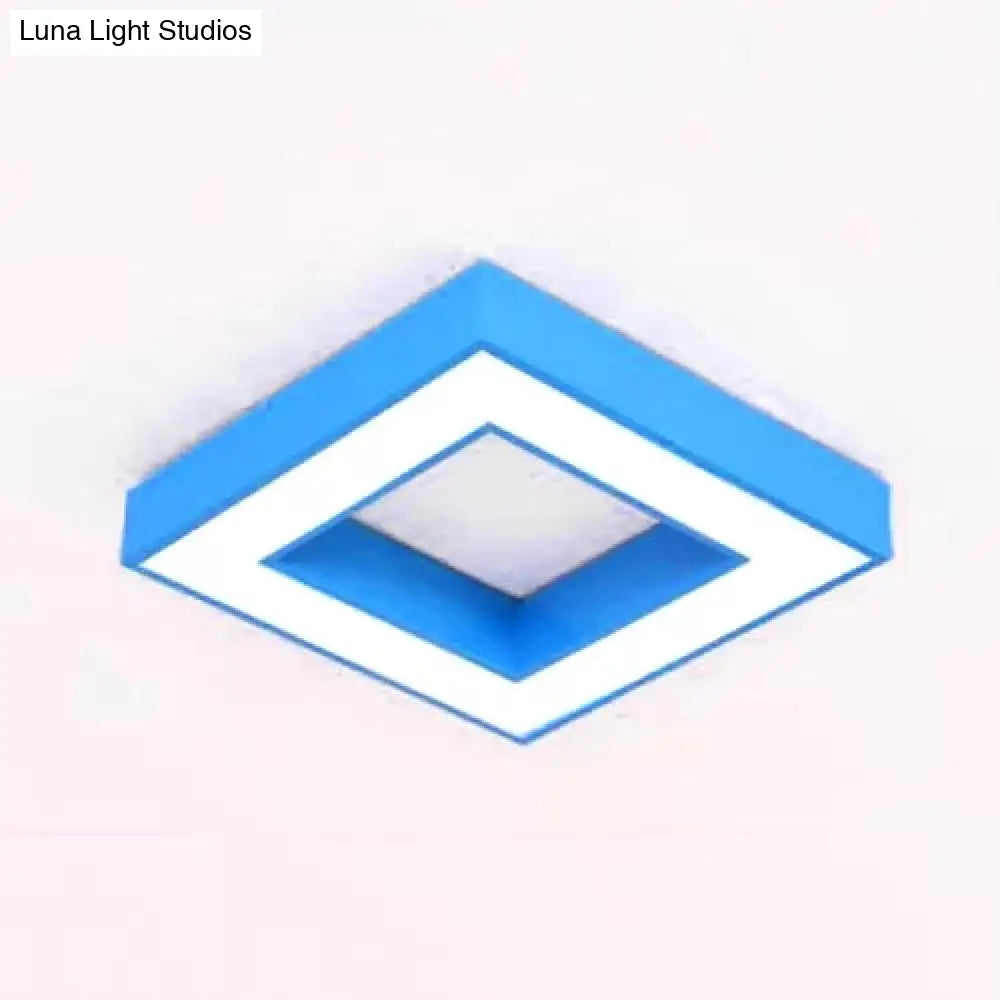 Contemporary Acrylic Square Flush Mount Light For Child’s Bedroom Ceiling