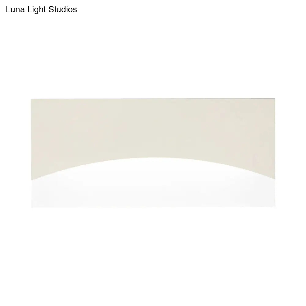 Contemporary Acrylic Wall Light Fixture Rectangular Bedside Sconce In White/Gold Warm/White