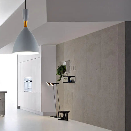 Contemporary Aluminum Funnel Suspension Pendant Lamp - Fits Study Room Or Cafe 6.5/10 Inch Wide 1