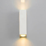 Contemporary Aluminum Wall Sconce For Bedroom - 2-Light Warm/White Rectangle Light White / Warm