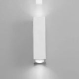 Contemporary Aluminum Wall Sconce For Bedroom - 2-Light Warm/White Rectangle Light White /