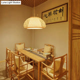 Contemporary Bamboo Bowl Pendant Light Kit - 16/19/23.5 Wide 1 Bulb Wood Hanging Suspension