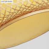 Contemporary Bamboo Bowl Pendant Light Kit - 16/19/23.5 Wide 1 Bulb Wood Hanging Suspension