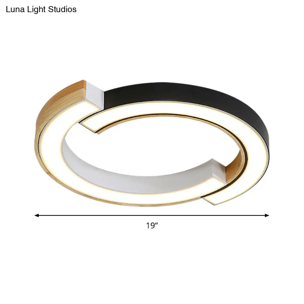 Contemporary Bedroom Ceiling Lamp - 2 - Arch Bridge Design Acrylic Led Light 15’/19’ Width