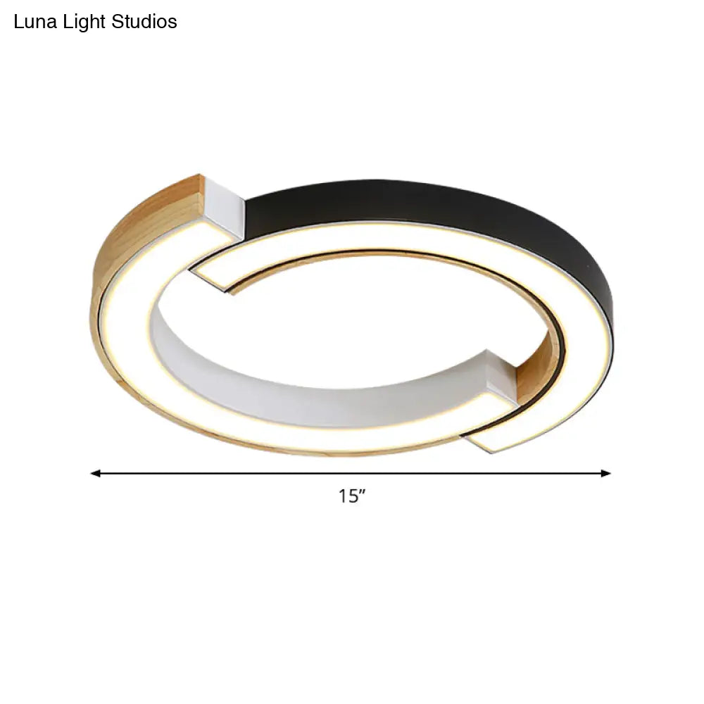 Contemporary Bedroom Ceiling Lamp - 2 - Arch Bridge Design Acrylic Led Light 15’/19’ Width