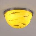 Contemporary Bedroom Flush Mount Ceiling Light Satin Nickel / E