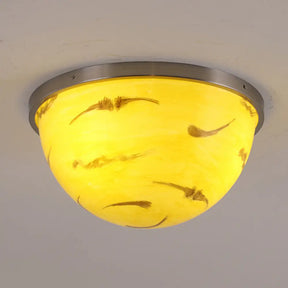 Contemporary Bedroom Flush Mount Ceiling Light Satin Nickel / E