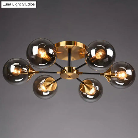 Contemporary Bedroom Sparkle: Stained Glass Sputnik Flush Mount Ceiling Chandelier