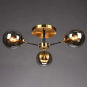 Contemporary Bedroom Sparkle: Stained Glass Sputnik Flush Mount Ceiling Chandelier 3 / Smoke Gray