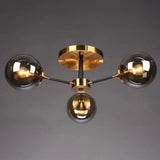 Contemporary Bedroom Sparkle: Stained Glass Sputnik Flush Mount Ceiling Chandelier 3 / Smoke Gray