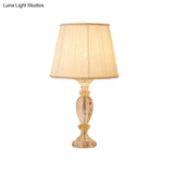 Contemporary Beige Crystal Reading Lamp: Jar Shape Faceted Design With Task Lighting
