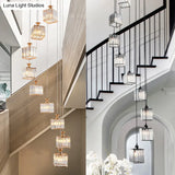 Contemporary Beveled Crystal Pendant Light With Swirl Design