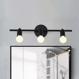 Contemporary Black 3-Arm Vanity Light Fixture With Bare Bulb