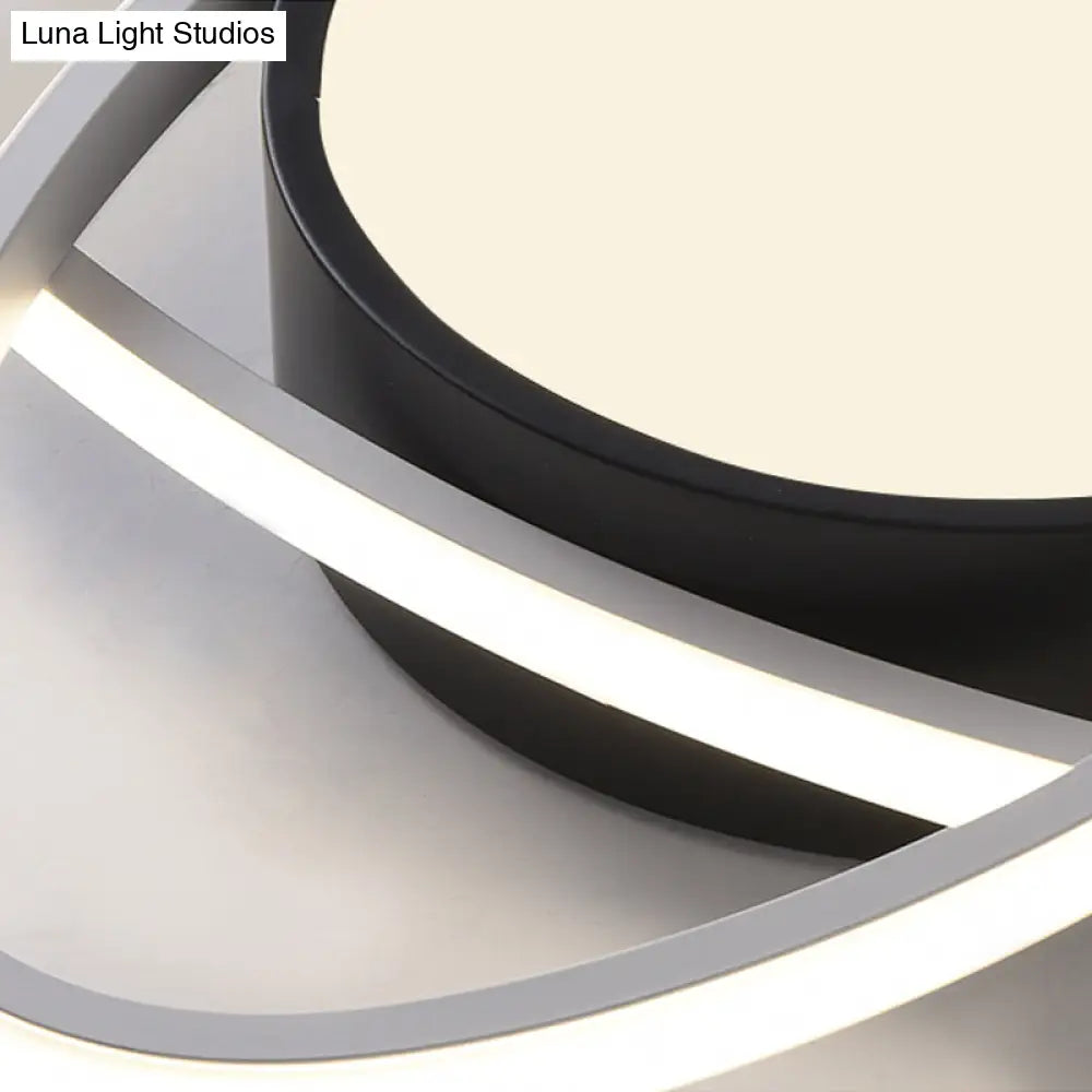 Contemporary Black Acrylic Flush Ceiling Light - Led Lamp For Study Room