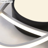 Contemporary Black Acrylic Flush Ceiling Light - Led Lamp For Study Room