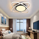 Contemporary Black Acrylic Flush Ceiling Light - Led Lamp For Study Room / Warm