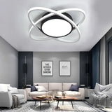 Contemporary Black Acrylic Flush Ceiling Light - Led Lamp For Study Room / White