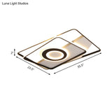 Contemporary Black Acrylic Flush Mount Led Ceiling Light For Living Room - Warm/White
