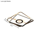 Contemporary Black Acrylic Flush Mount Led Ceiling Light For Living Room - Warm/White