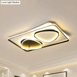 Contemporary Black Acrylic Triangle Ceiling Lamp With Warm/White Led Flush Mount