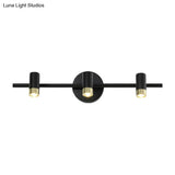 Contemporary Black Adjustable 3-Bulb Wall Sconce Vanity Light