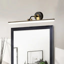 Contemporary Black/Brass Metal Vanity Bar Light With Adjustable Arm - 18/23 Width Black / 18