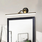 Contemporary Black/Brass Metal Vanity Bar Light With Adjustable Arm - 18/23 Width Black / 18
