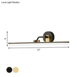 Contemporary Black/Brass Metal Vanity Bar Light With Adjustable Arm - 18/23 Width