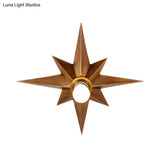 Contemporary Black/Bronze Anise Star Flush Ceiling Light - 1 Head Stairway Mount Fixture