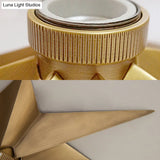 Contemporary Black/Bronze Anise Star Flush Ceiling Light - 1 Head Stairway Mount Fixture