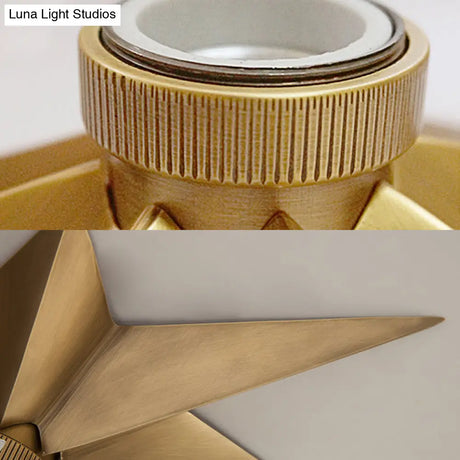 Contemporary Black/Bronze Anise Star Flush Ceiling Light - 1 Head Stairway Mount Fixture