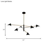 Contemporary Black Cone Shade Chandelier Light - 4/6/8 Lights Modern Hanging Lamp For Sitting Room