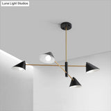 Contemporary Black Cone Shade Chandelier Light - 4/6/8 Lights Modern Hanging Lamp For Sitting Room