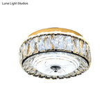 Contemporary Black Crystal Block Led Ceiling Flush Light For Corridors